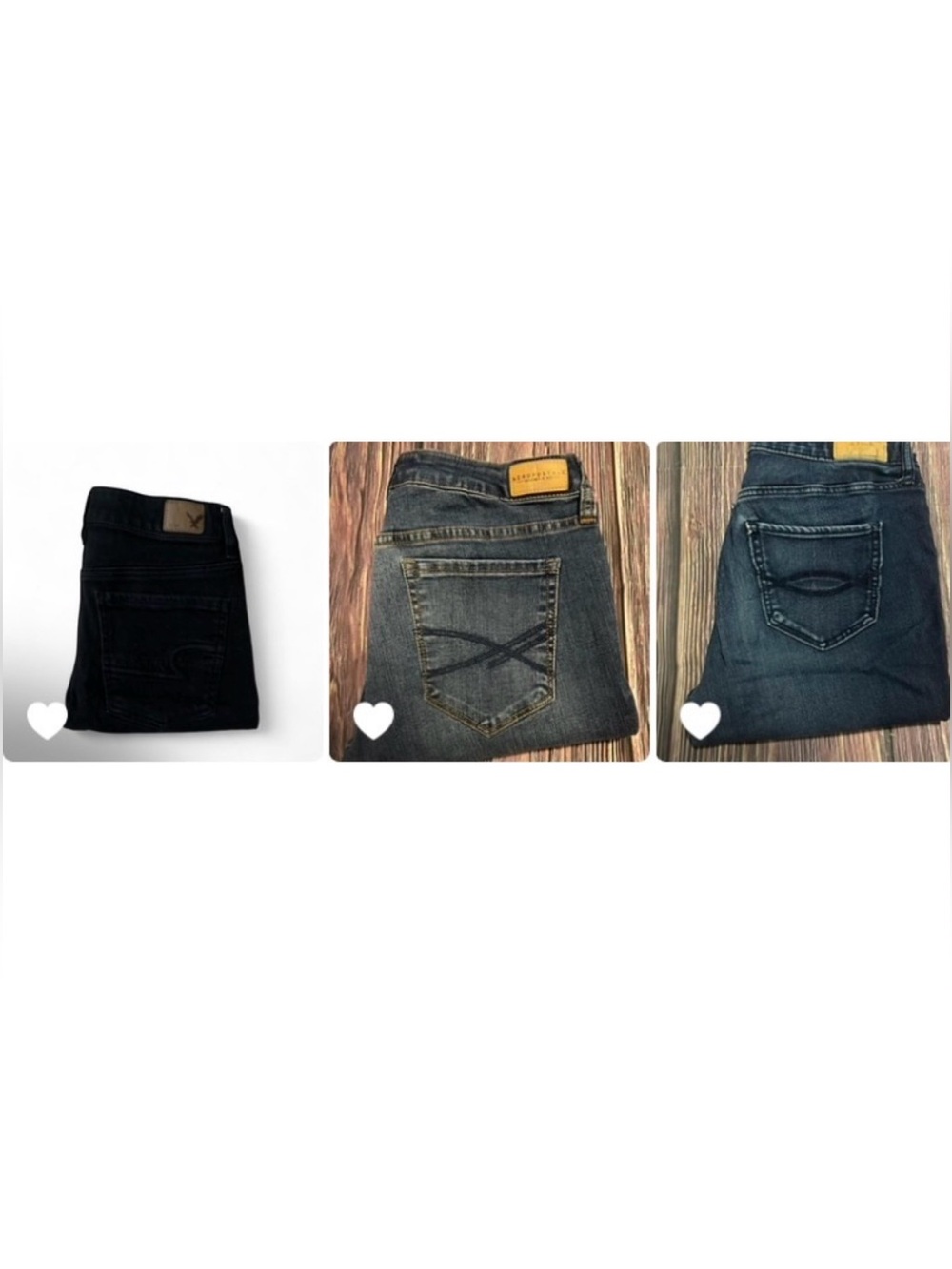 Three American Eagle Outfitters Women's Medium to Dark Blue Straight Leg Jeans